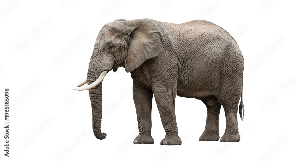 Obraz premium Full body elephant isolated on black background