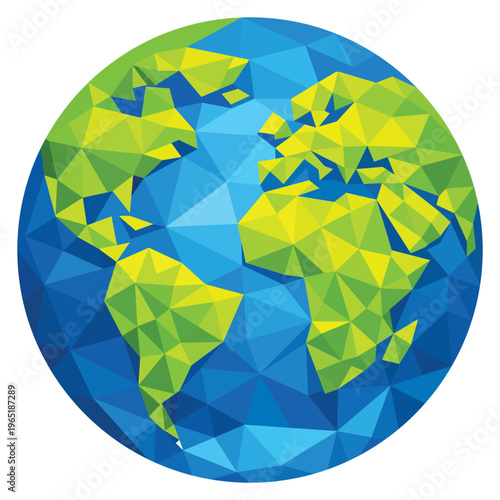 earth planet globe polygon style illustration