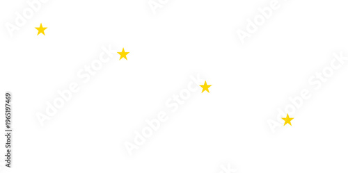 Yellow star diagonal arrangement design