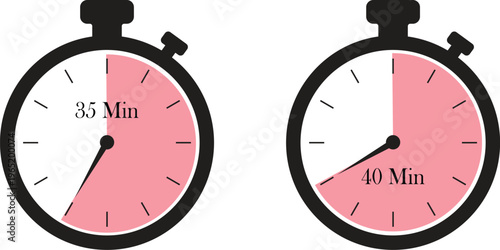 Remaining time icon set, countdown symbol collection, stopwatch and clock group for deadline, timer, alarm, reminder, schedule, waiting concept, business, and productivity design.