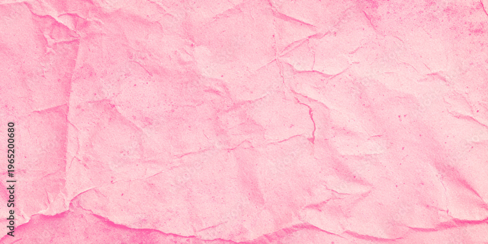 Fototapeta premium Pink crumpled paper texture background with soft folds and creases for design and decoration