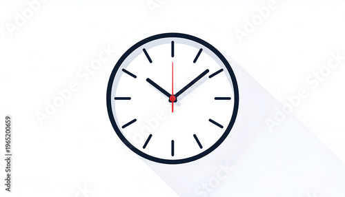 Clock illustration displaying ten past ten in minimalist style over white backdrop