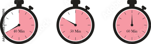 Remaining time icon set, countdown symbol collection, stopwatch and clock group for deadline, timer, alarm, reminder, schedule, waiting concept, business, and productivity design.