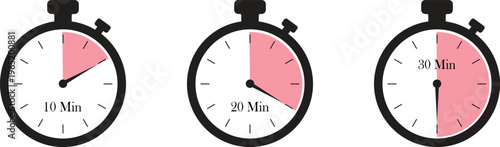 Remaining time icon set, countdown symbol collection, stopwatch and clock group for deadline, timer, alarm, reminder, schedule, waiting concept, business, and productivity design.