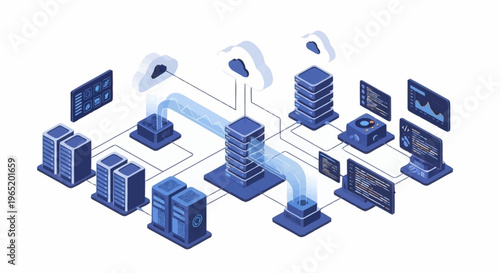 servers and computers network infrastructure.