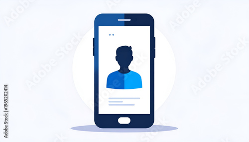 Person user account display on mobile phone for online profile interface design