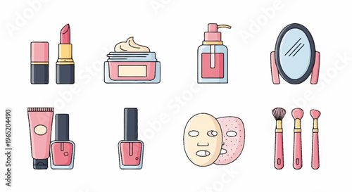 A collection of various makeup and beauty products.