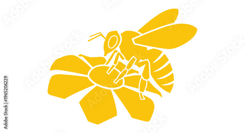 Bee on a Yellow Flower.