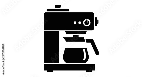 Black coffee maker machine icon.