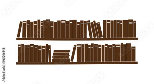 Brown Books on Wooden Shelves.