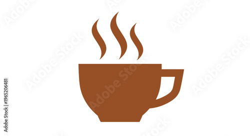 Brown Coffee Cup With Steam.