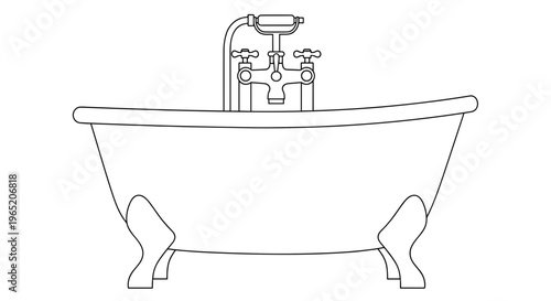Clawfoot Bathtub with Faucet.