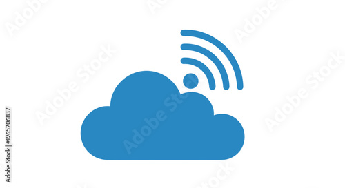 Cloud with WiFi Signal Icon.