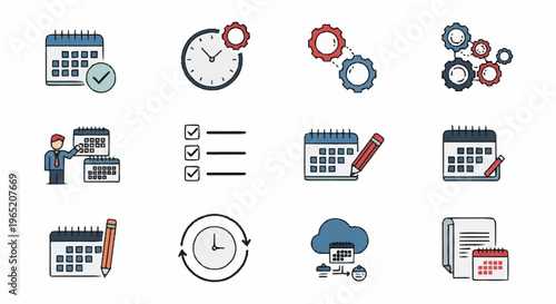 Business planning and organization icons.