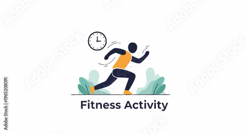 Vector illustration of fitness activity runner.
