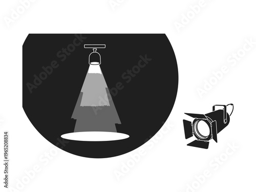 Focused illumination and dramatic effect with versatile spotlight equipment, essential for captivating stage performances, concerts, and theatrical productions, creating the perfect atmosphere