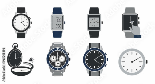 A collection of various stylish watches.
