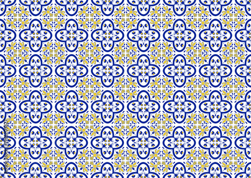Photos Blue Yellow and White Traditional Mediterranean Azulejo