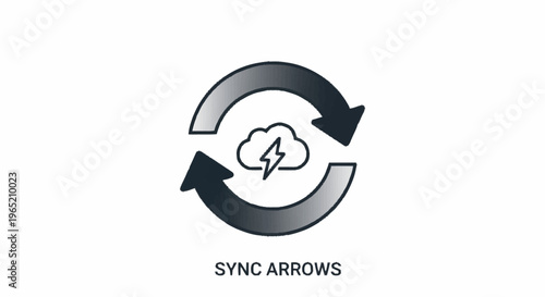 Sync arrows icon with cloud and lightning.