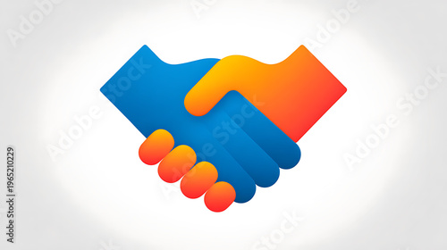 Colorful handshake symbolizing partnership and unity
