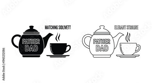 Father's day tea time Vector