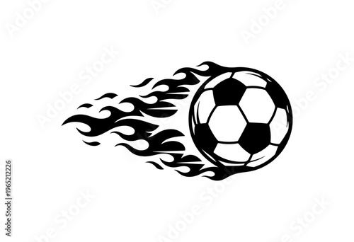 Dynamic Soccer Ball with Speed Flames Vector