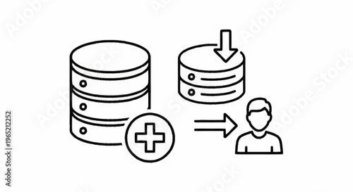 Data transfer and user access icon.