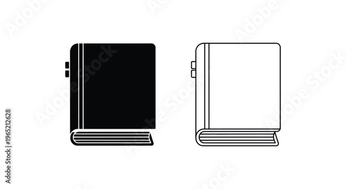 Black and white notebook side by side Vector