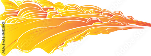 Abstract swirling gradient fire flame in yellow orange and red.eps