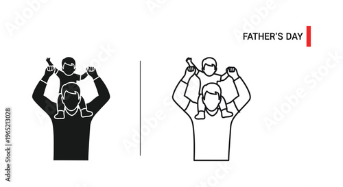 Father's day family bonding moment illustration Vector
