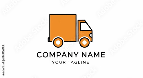 Logistics company truck delivery service icon.