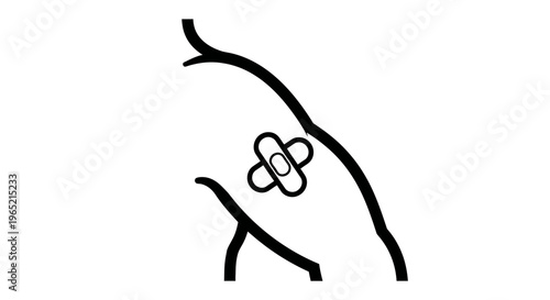 Close-up of a Band-Aid on a Human Arm, Medical Care, First Aid, Injury Treatment