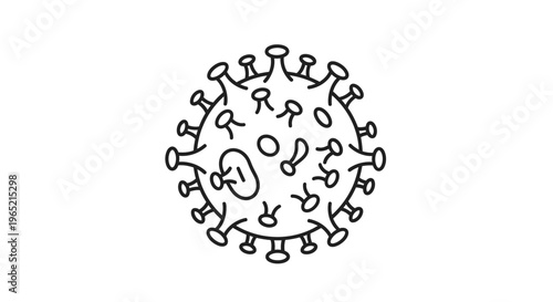 Coronavirus Icon, Virus Particle, Pathogen, Disease, Medical Symbol, Microbe, Bacteria, Cell