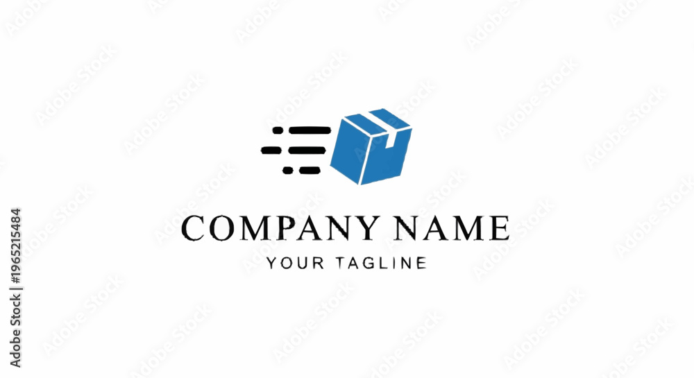 Fototapeta premium Company logo template with blue cube.