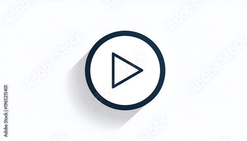 Free Download Blue play button icon in a simple flat design style with a long shadow on white - GFXLoad