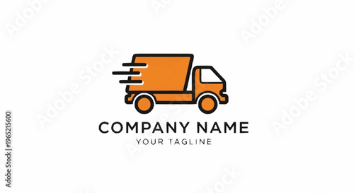 Delivery truck logo with company name.