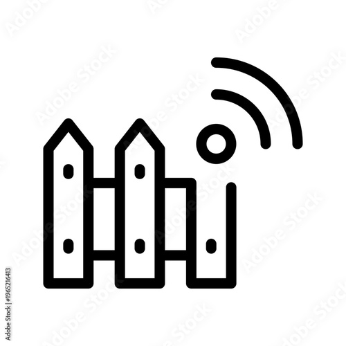 Smart automation gate icon modern security system, access control and smart entrance technology visual