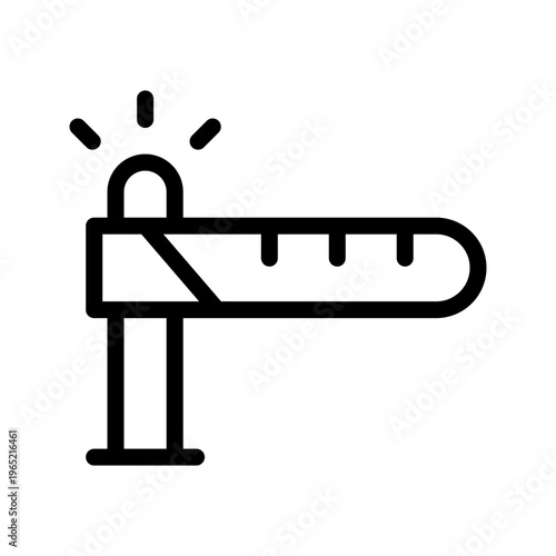 Durable road barrier icon modern traffic control, safety restriction and construction zone management visual