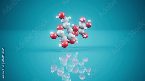Conceptual 3D illustration of a lactose molecule