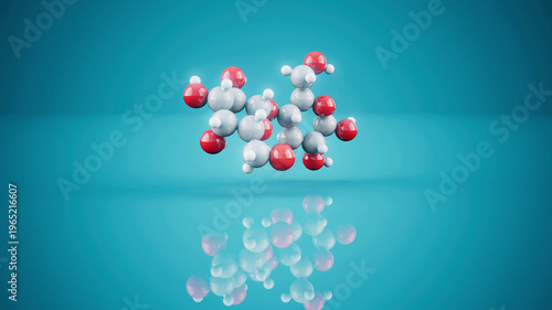 Εκτύπωση καμβά Conceptual 3D illustration of a lactose molecule