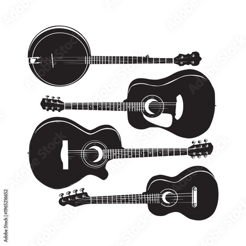 set of electric guitar icons