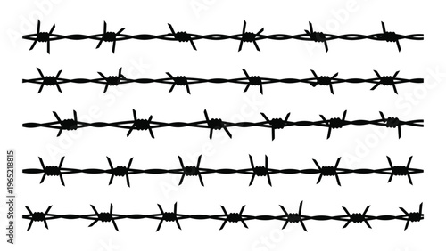 Barbed wire fence illustration