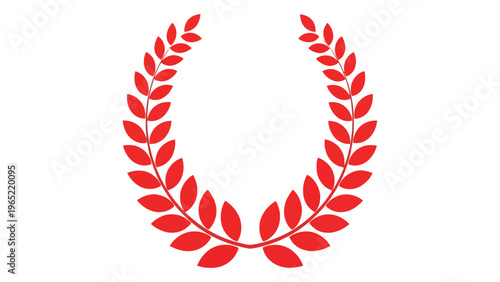 Red laurel wreath graphic design element