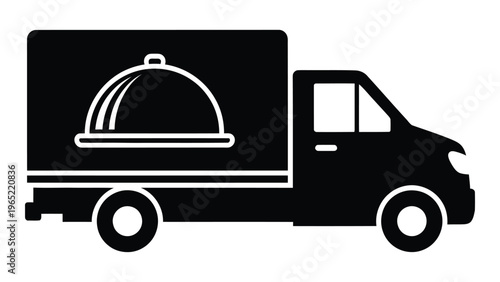 Food delivery truck icon