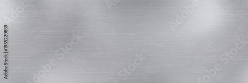 Grey seamless metal bg with horizontal scratches. Silver scratched aluminum background with a texture of scuffs. Vector illustration of steel plate.
