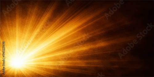 Abstract light burst background vector with glowing sun rays and bright orange sunrise clouds over a beautiful summer sky illustration