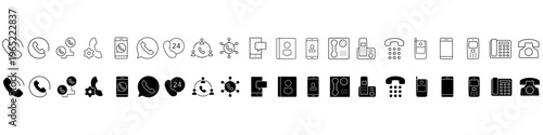 Telephone icon vector set. phone illustration sign collection. call symbol.