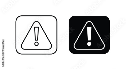 Warning attention exclamation icon set - logo icons vector set. Blue, Black and white icons