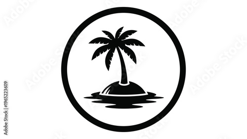 Tropical island getaway logo