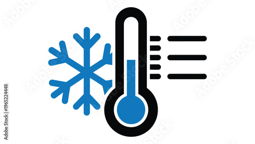 Weather temperature and snowflake icon